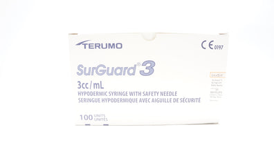 Terumo SG3-03L2516 SurGuard3 Hypodermic Syringe w/Ndle 3mL 25G x 5/8 -Box of 100